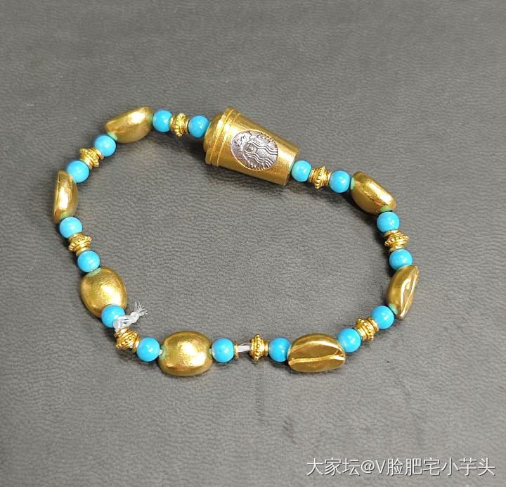 咖啡绿松独家设计（手残星人DIY）_搭配串珠金
