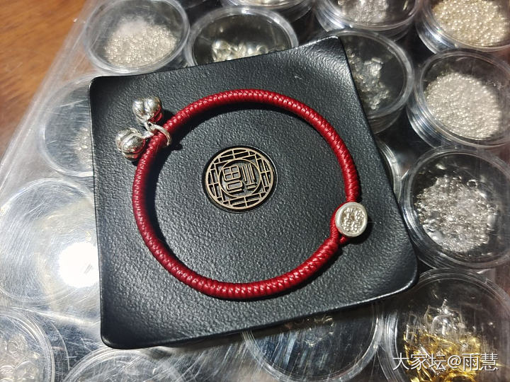 振贤纯手工柿子吊坠1.0金刚结手绳_银