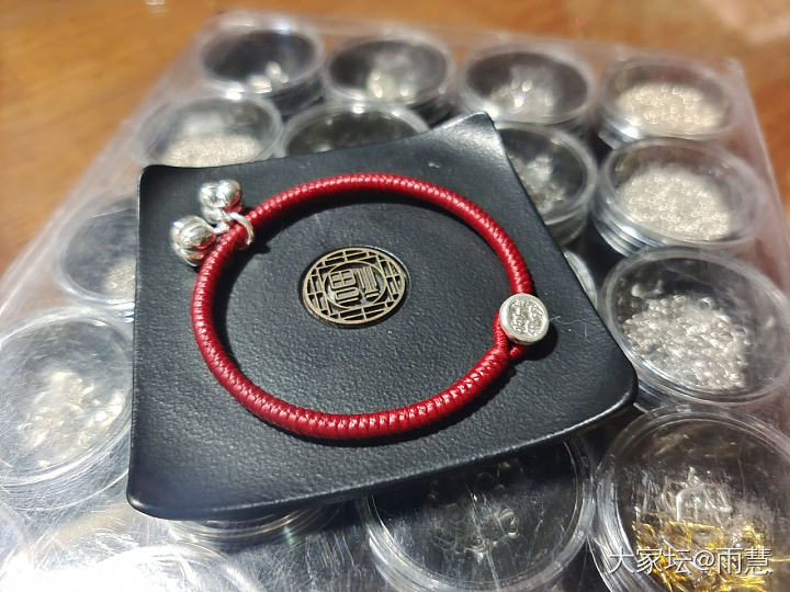 振贤纯手工柿子吊坠1.0金刚结手绳_银