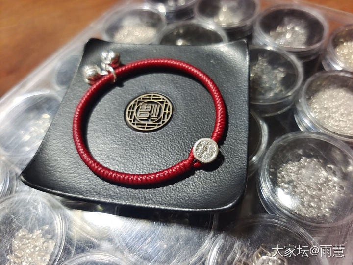 振贤纯手工柿子吊坠1.0金刚结手绳_银