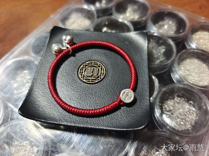 振贤纯手工柿子吊坠1.0金刚结手绳_银