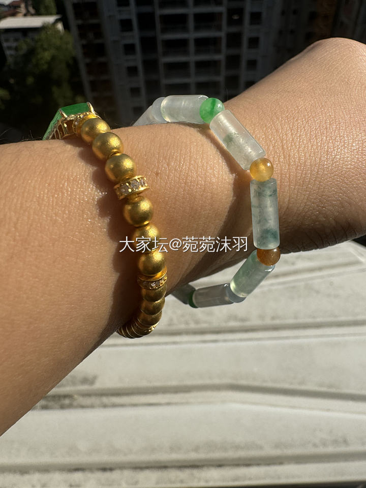 翡翠竹节🎍冰珠手串 ➕五彩珠_首饰