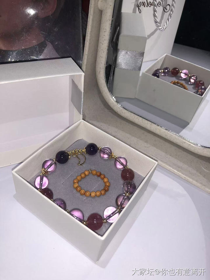 给大家看看我的紫水晶 像不像大葡萄🍇 又透又亮 嘿嘿_珠串水晶