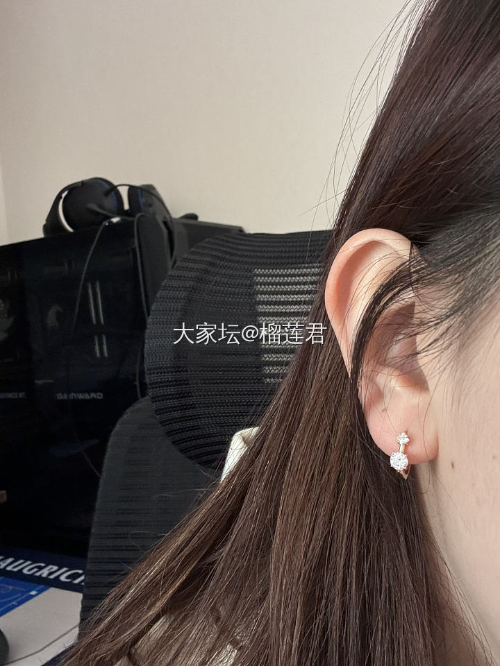 团的散钻镶嵌耳圈_钻石