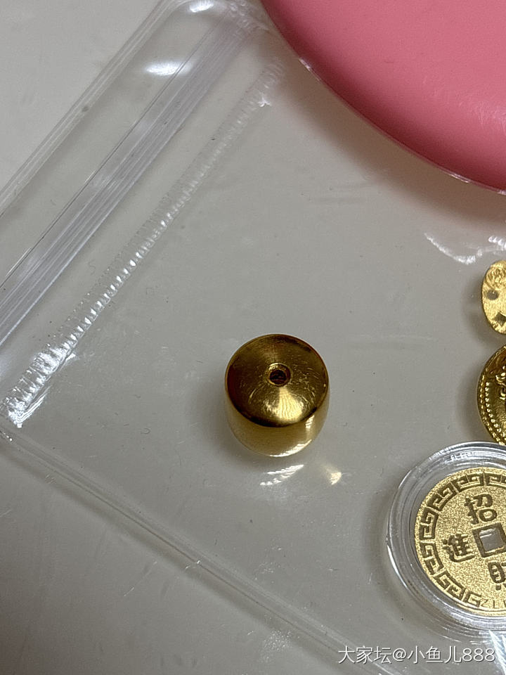 包邮足金实心老型珠_金