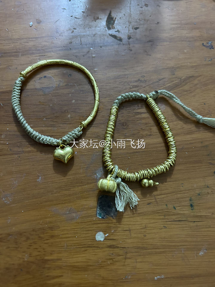 最近手闲得，编了些但是不是很满意的小饰品_编绳金