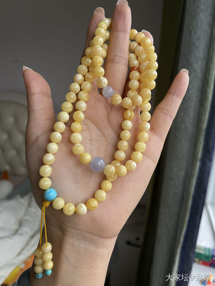 随缘➗天然白花蜜蜡多圈珠_琥珀蜜蜡