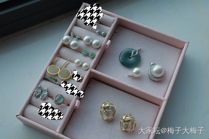 摆摊出闲置，珍珠、翡翠耳钉，水晶手串等_有机宝石