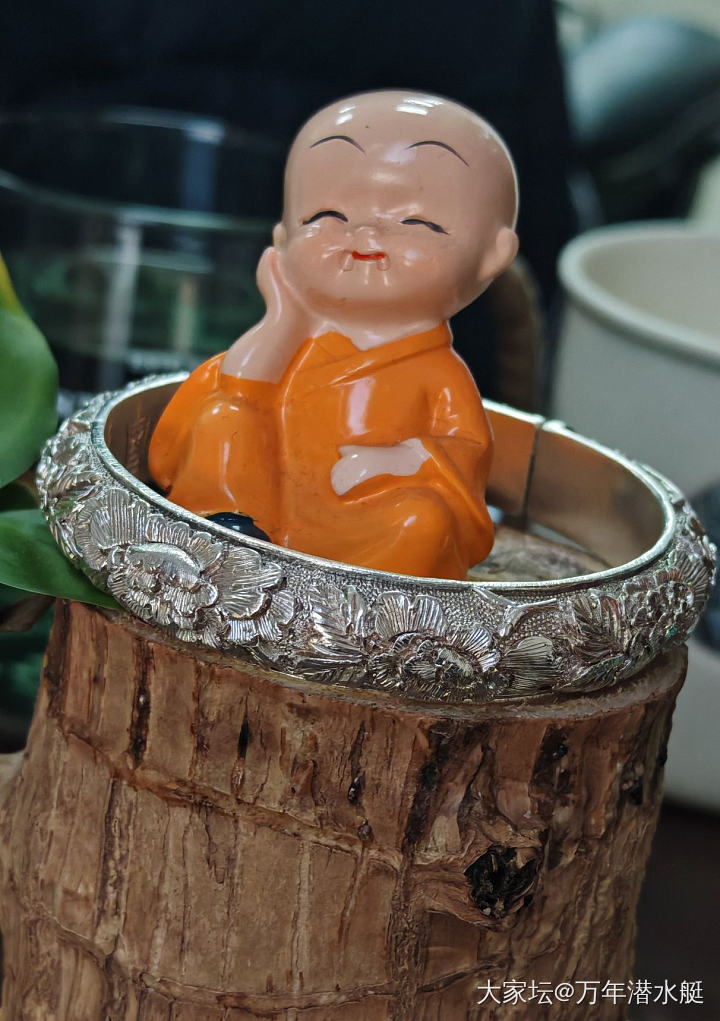 偏爱牡丹_手镯银