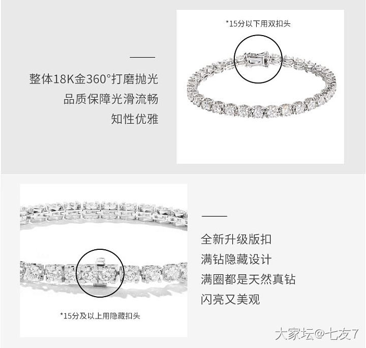 收了坛友的18k黄四爪培育钻手链，很貌美～_钻石