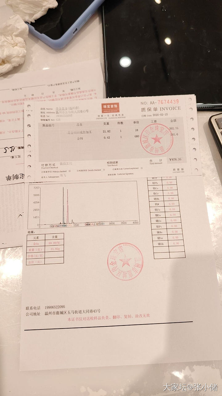 坐标温州五马街附近，今日去传金黄金打了个叶童同款，手艺还可以，工费啥的自己看下吧_戒指金