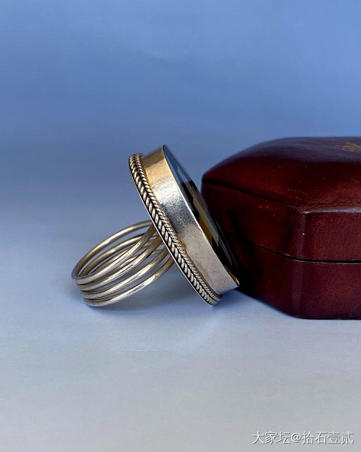 设计款欧洲回流中古贝母戒指vintage纯银戒_银首饰