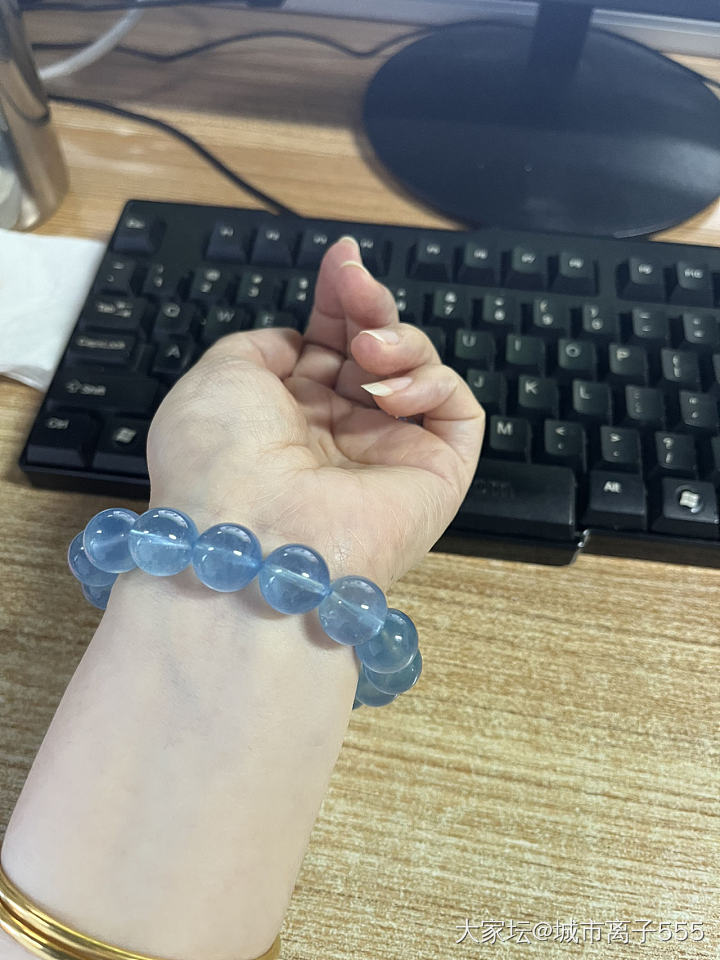 有没有姐妹分享一下你的海蓝宝手串啊_海蓝宝