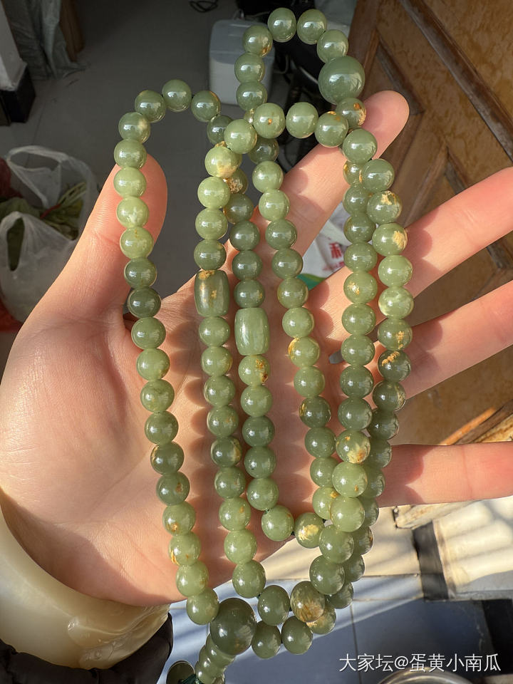 河磨玉108_珠串和田玉