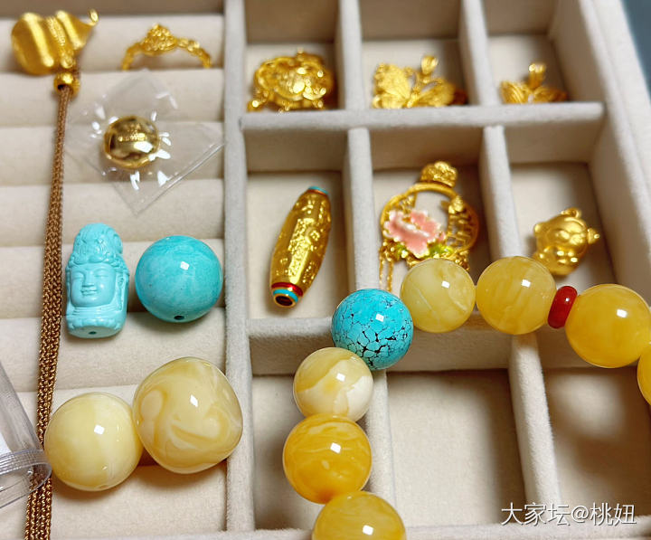 最近入的一些东西，要消停一段时间了😅_松石琥珀蜜蜡金