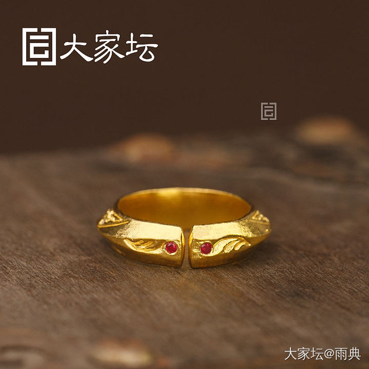 想看看坛友们缠枝纹戒指上手图_戒指金