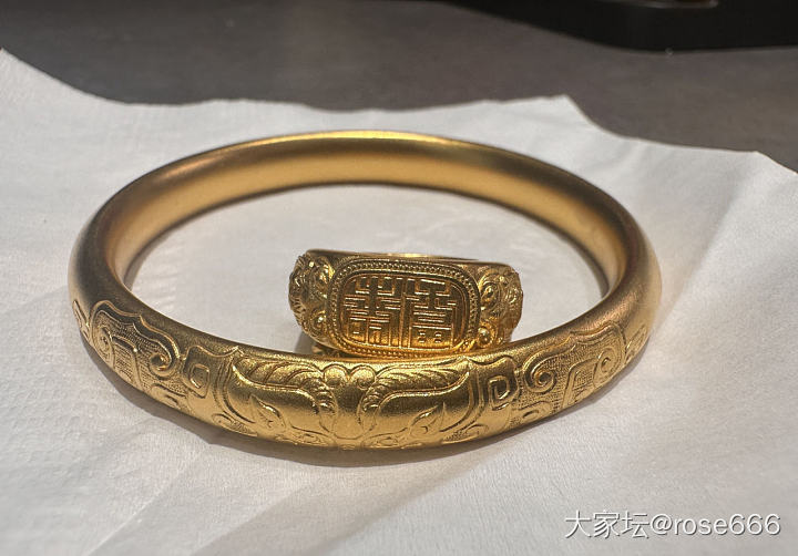 九尾狐镯子+寿福戒指_手饰金