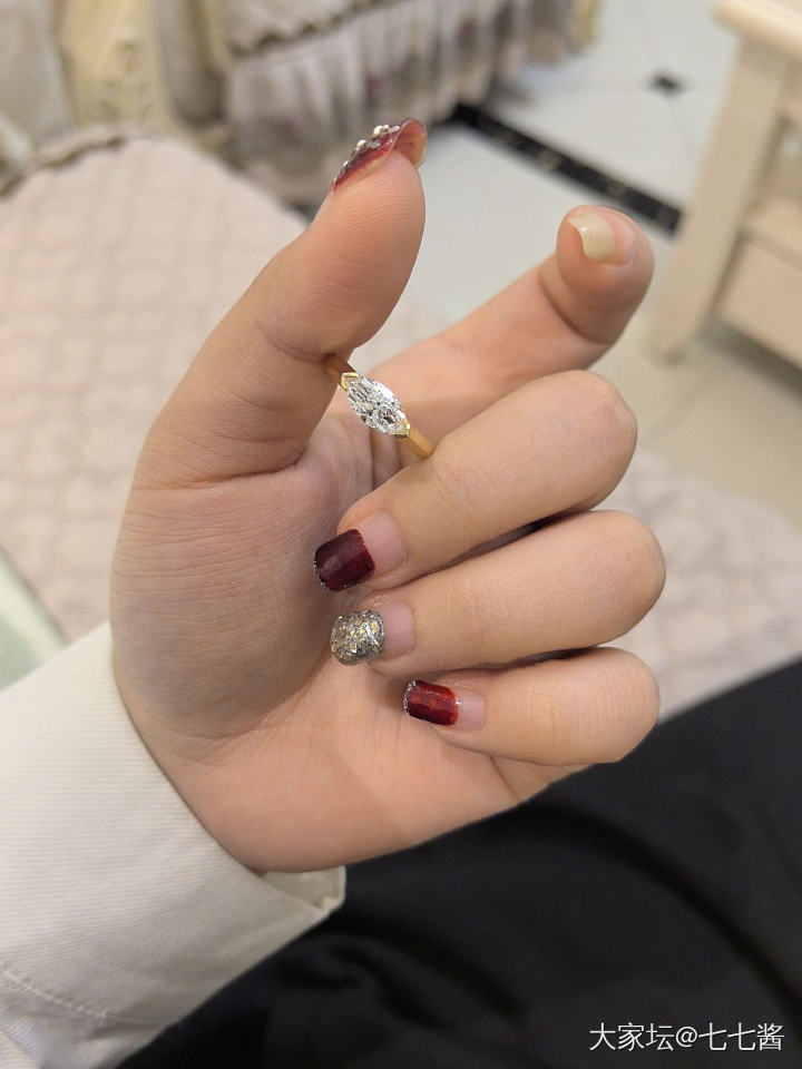 马眼钻戒到啦 喜欢喜欢🥰_钻石