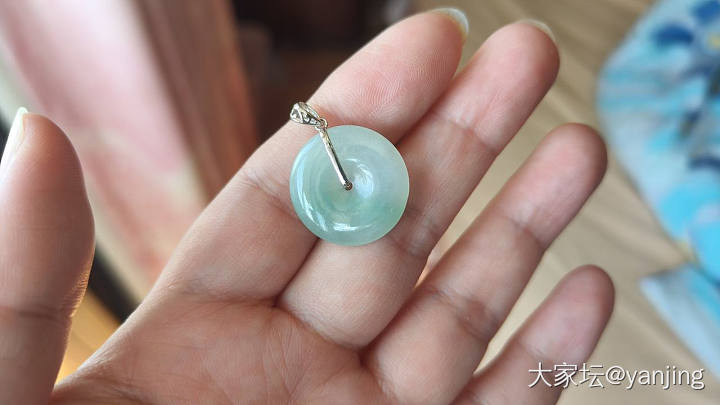 天然缅甸A货翡翠平安扣18k厚金_翡翠