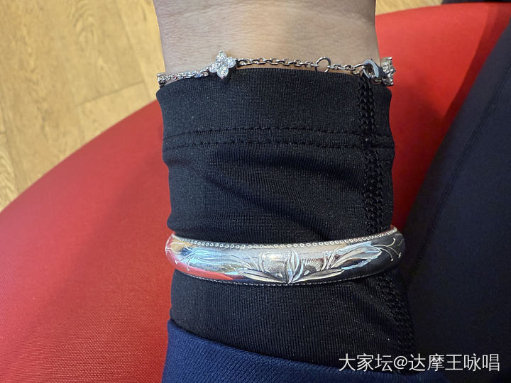 杨凤麟复刻老银花草戒指和泡珠花草花草镯_银