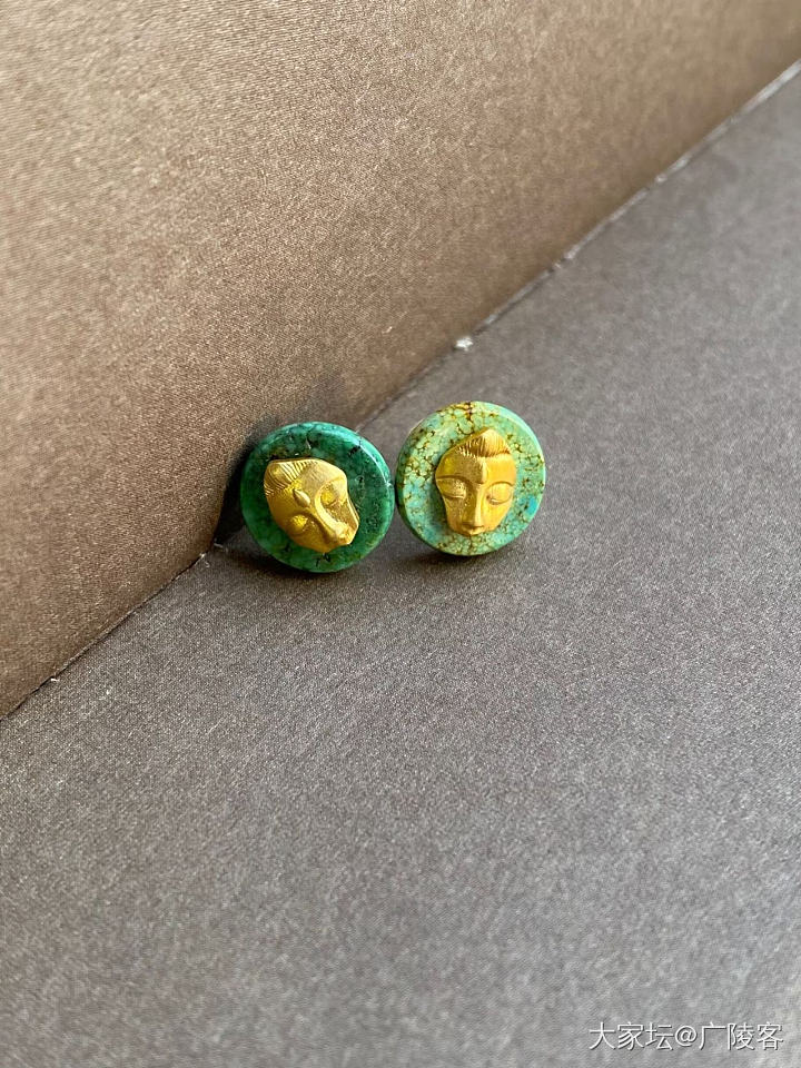 佛残像 绿松石 那时光的风霜_耳钉松石金