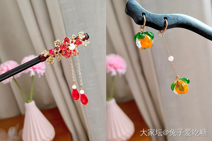 晒晒日常搭配衣服的发簪啦_首饰银翡翠