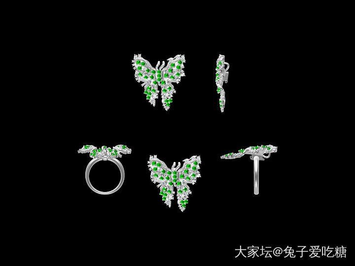 群镶蝴蝶也出图了_时尚首饰翡翠