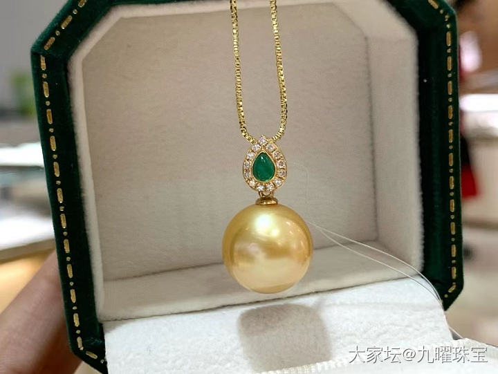 【鎏金耀世】13.4mm浓金南洋吊坠 | 落日熔金淬炼颈间星河_珍珠