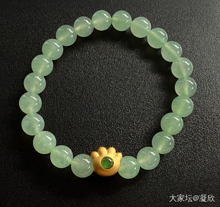 还图，刚收到的校长家的翡翠珠子_珠串翡翠金