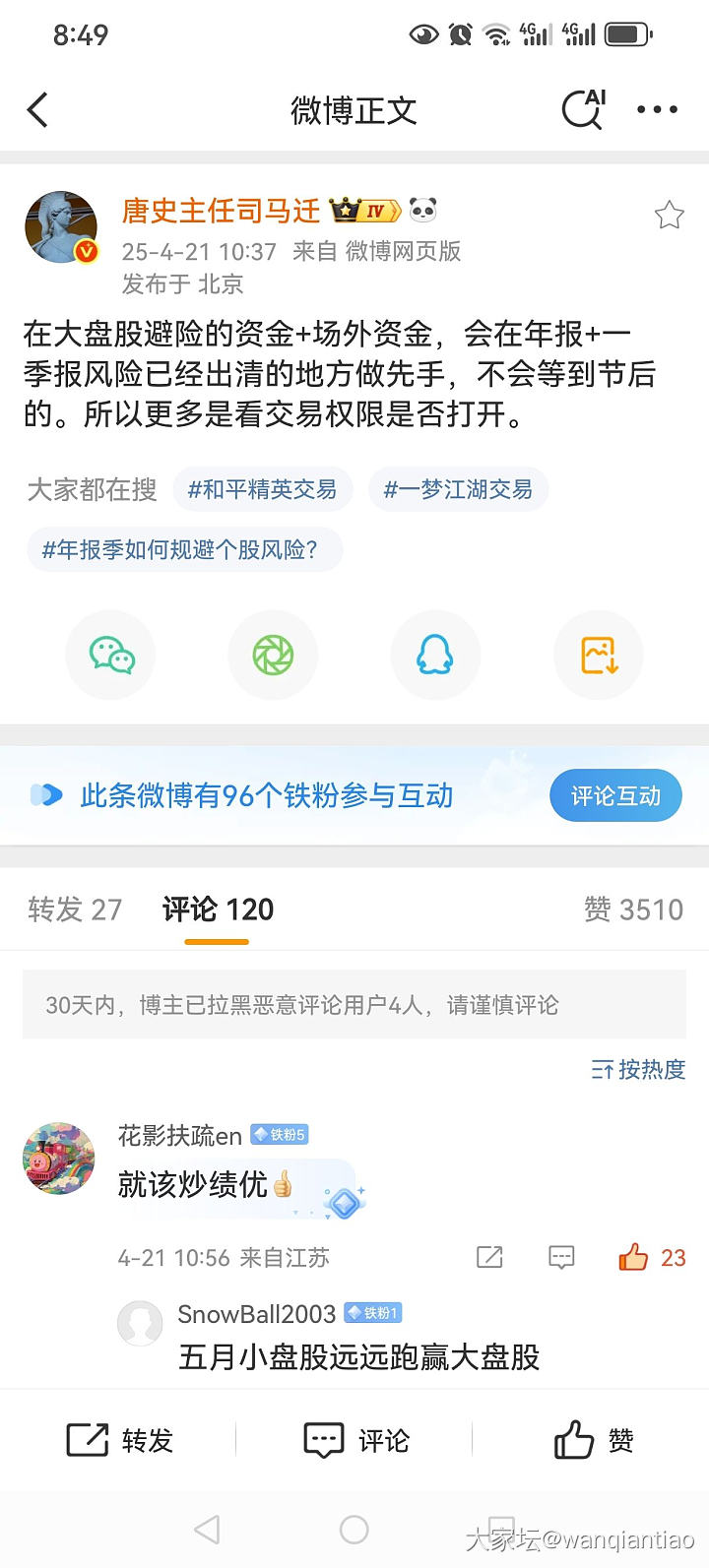 A股盘后感悟20250421_理财