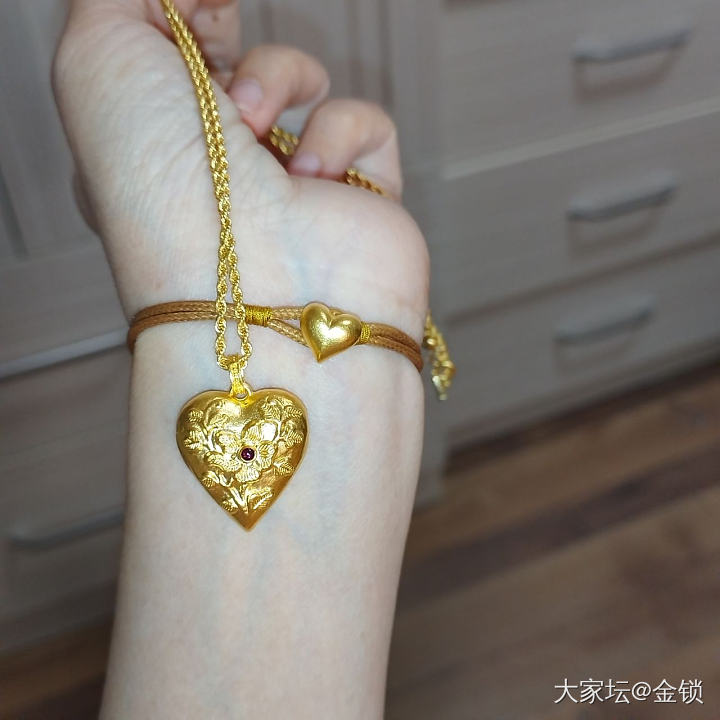 双面錾刻大胖心❤️_金
