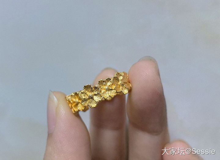 花神戒指收到啦_戒指金