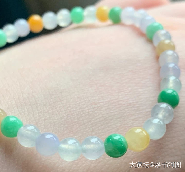 翡翠叶子，小圆牌，手串_翡翠