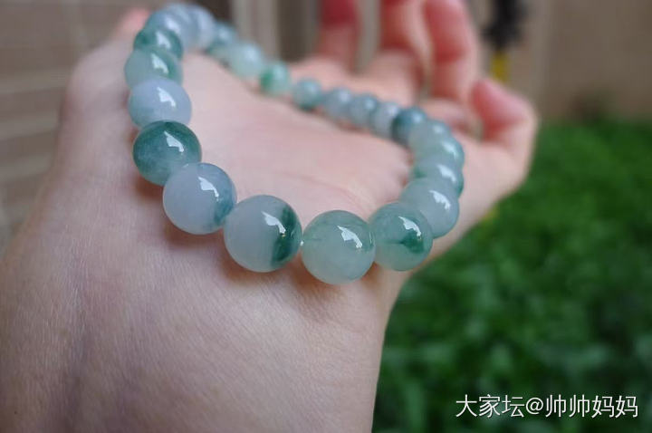 翡翠冰糯飘花手链_翡翠