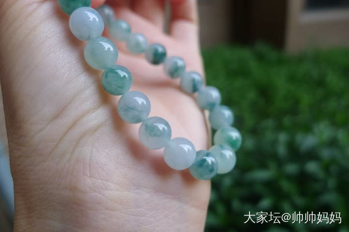 翡翠冰糯飘花手链_翡翠
