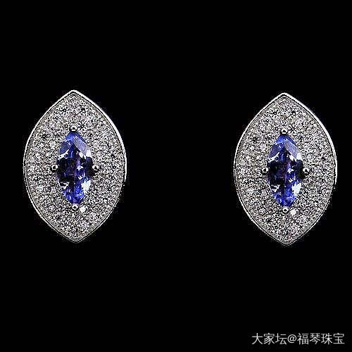 【现价再打8折特惠】纯天然坦桑石925银镀14K金耳钉
