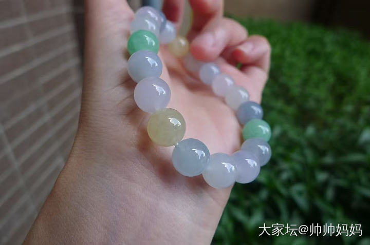 翡翠冰糯化糖豆手链_翡翠