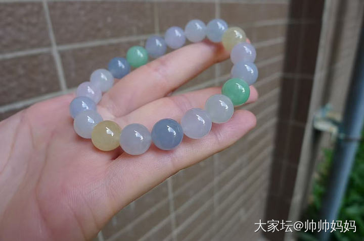 翡翠冰糯化糖豆手链_翡翠