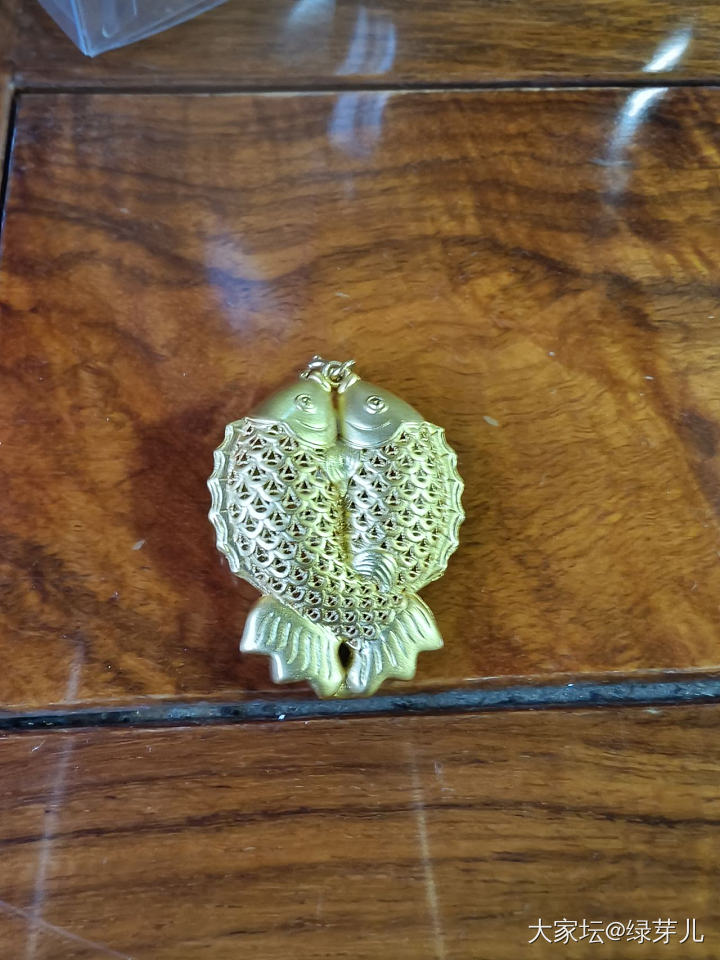 花瓶银条和双鱼银镀金挂件_银