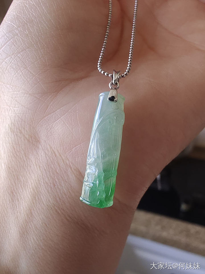 小百的冰甜绿竹节真的太爱了_翡翠