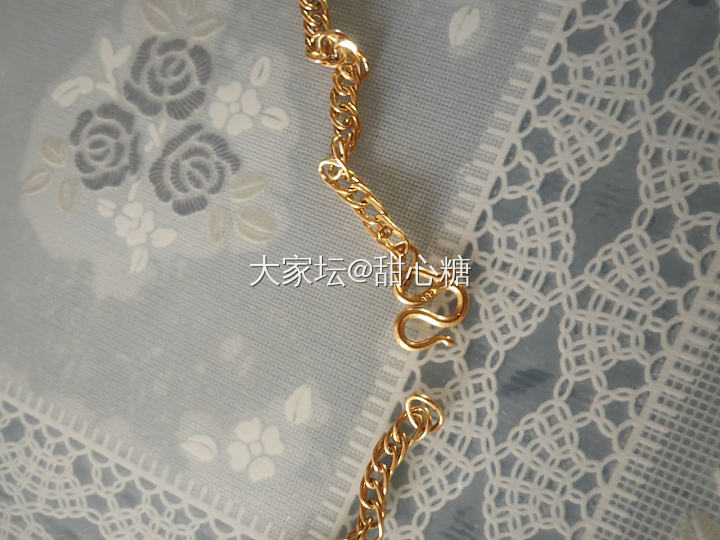 出足金松麻手镯+项链+荷花锁_金