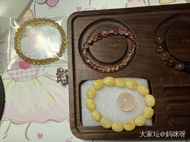 降价！！蜜蜡发晶胶花金兰粉晶单珠_首饰