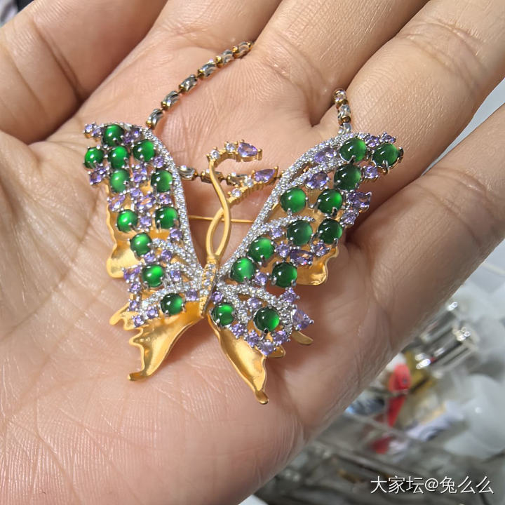 银镶危料，胸针项链两用款，一共几百块，展示一下。_银
