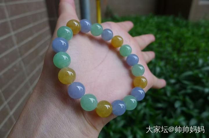 翡翠冰马卡龙手链_翡翠