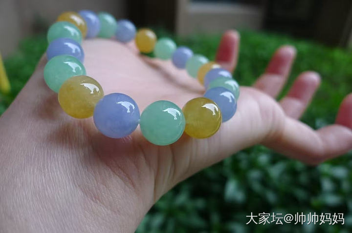 翡翠冰马卡龙手链_翡翠