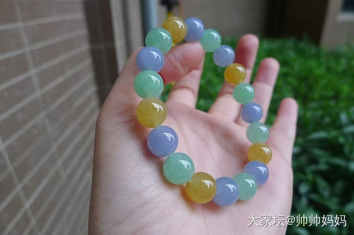 翡翠冰马卡龙手链_翡翠
