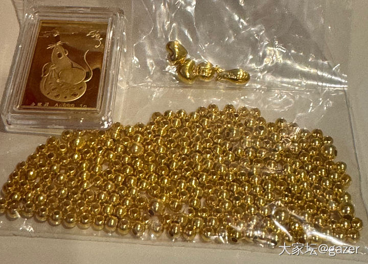 两个多月不到算上校长那换的金币也快36克金珠了_金