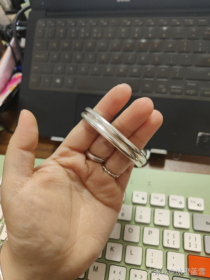 壹寸金工牡丹花双轨马蹄_银