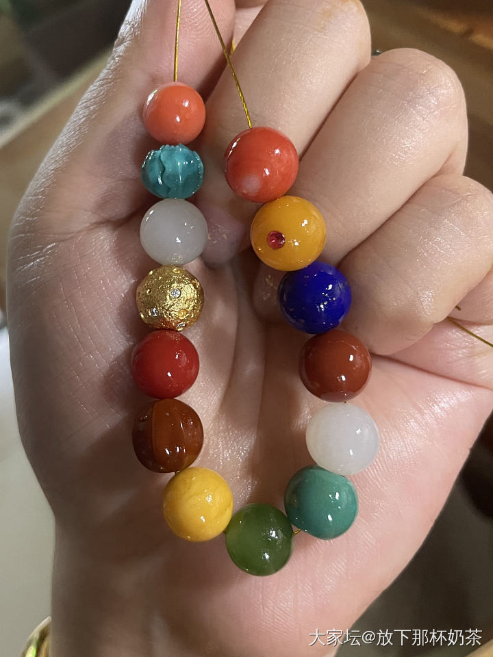 又拾起了以前的多宝手串_玉石多宝金