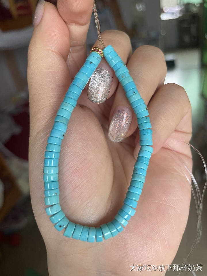 1500 出天然绿松 超级蓝_首饰琥珀蜜蜡